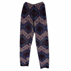 1st Kiss Girls L (6X) Purple Blue Geometric Pattern Leggings Stretch Activewear